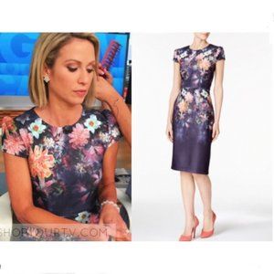 Betsey Johnson floral scuba sheath dress size 8